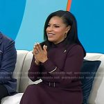 Sheinelle’s burgundy belted knit dress on Today