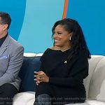 Sheinelle’s black crocodile boots on Today
