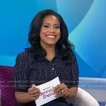 Sheinelle’s navy plaid polo top and cargo pants on Today