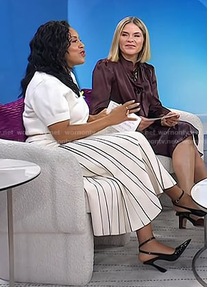 Sheinelle’s black ankle strap heel pumps on Today