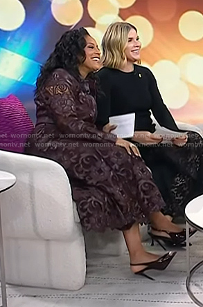 Sheinelle’s burgundy slingback pumps on Today