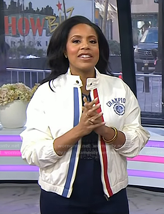 Sheinelle’s ivory stripe trim jacket on Today