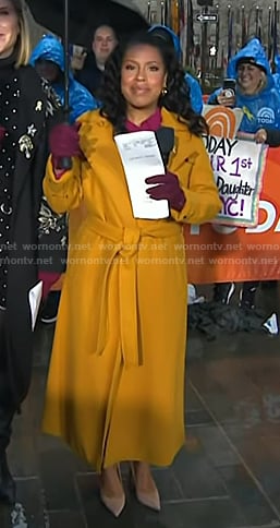 Sheinelle’s yellow belted trench coat on Today