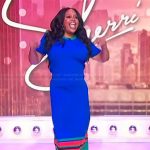 Sherri’s blue stripe hem skirt on Sherri
