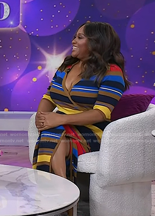 Sherri Shepherd’s multicolor striped dress on Today