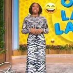 Sherri’s white zebra stripe skirt on Sherri
