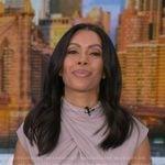 Shirleen’s grey twist neck top on Good Morning America