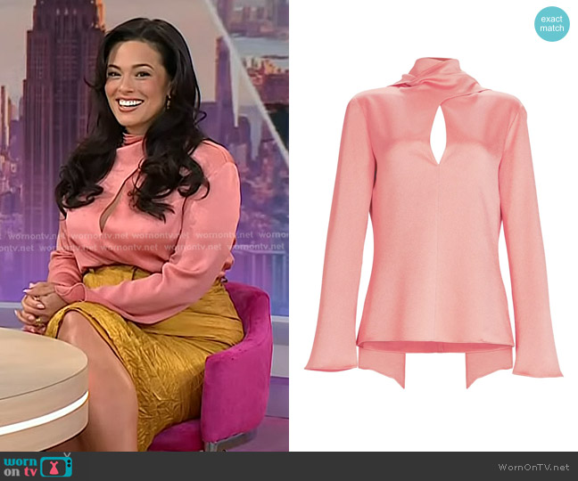 Silvia Tcherassi Gaby Keyhole-neck Blouse worn by Ashley Graham on Today
