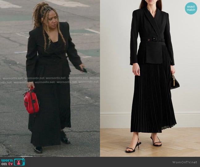 Simkhai Alexandra Pleated Blazer Midi Dress worn by Karen Wilson (Tracie Thoms) on 9-1-1