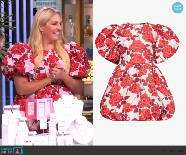 Sister Jane Wild Berry floral-pattern woven mini dress worn by Lindsey Williams on The View