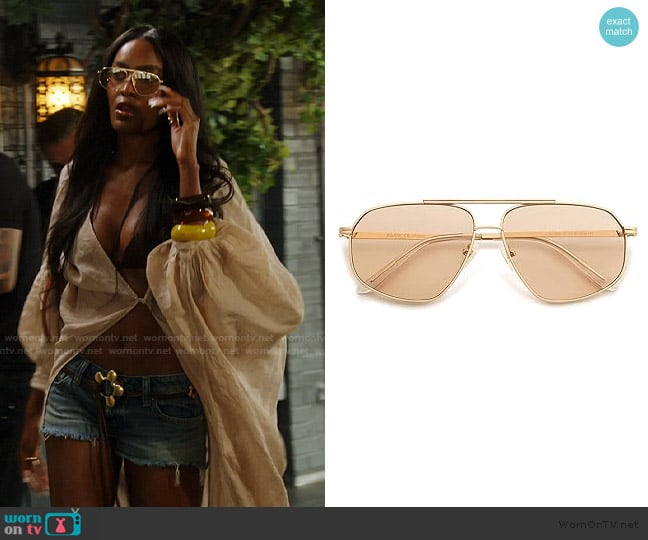 Sojos Retro Hexagon Aviator Sunglasses worn by Ciara Miller on Summer House