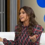 Sophie Flay’s navy and red plaid top on Good Morning America