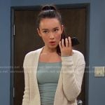 Sophia’s ivory waffle knit cardigan on Days of our Lives