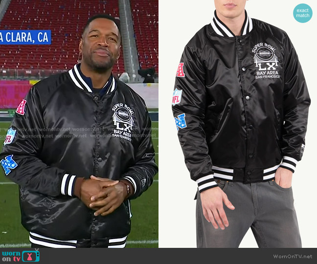 Starter Super Bowl LX Jacket in Multi worn by Michael Strahan on Good Morning America
