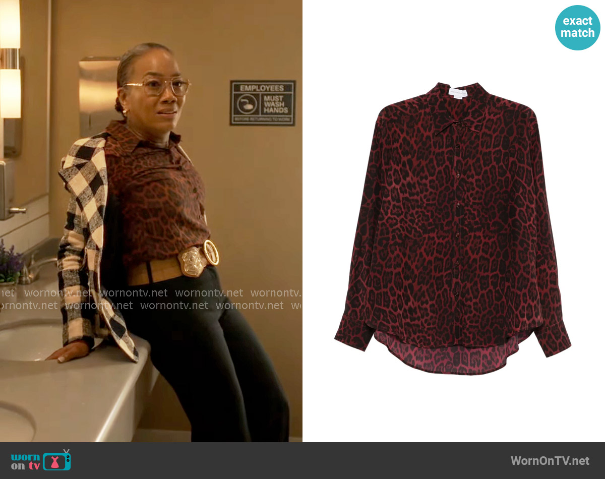 Stella McCartney Leopard Print Shirt worn by Amanda Wagner (Sonja Sohn) on Will Trent
