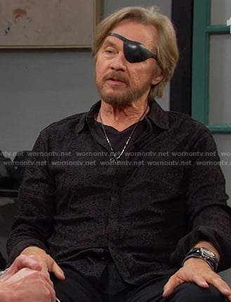 Steve’s black printed shirt on Days of our Lives