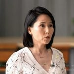 Vidky’s white stitched elbow sleeve cardigan on Today