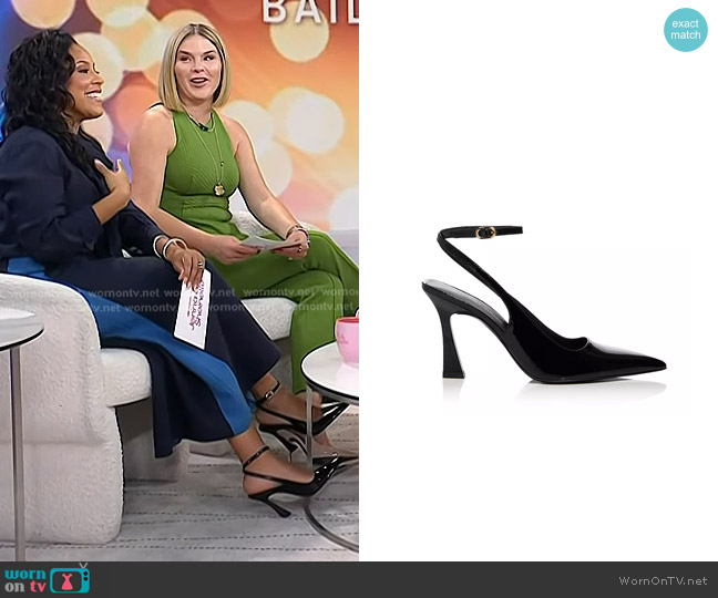 Stuart Weitzman Vinnie 85 Strap Pumps in Black worn by Sheinelle Jones on Today