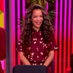 Sunny’s burgundy floral print shirtdress on The View