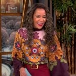 Sunny’s printed bell sleeve top on The View
