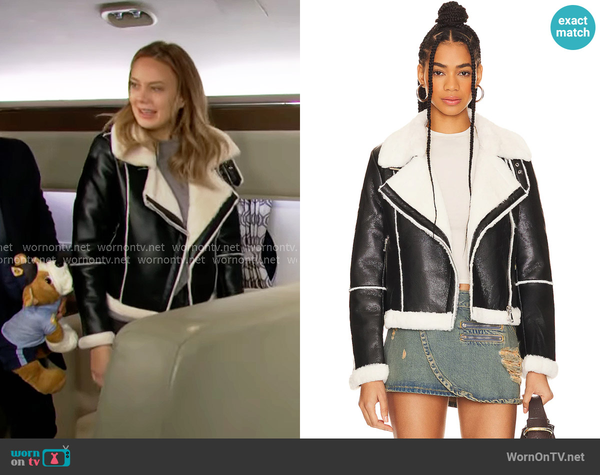 Superdown Genna Zip Up Jacket worn by Abby Newman (Melissa Ordway) on The Young and the Restless