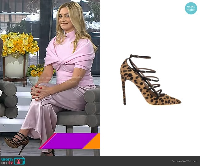 Tabitha Simmons Leopard Print High Heel Pumps worn by Jasmine Snow on Today