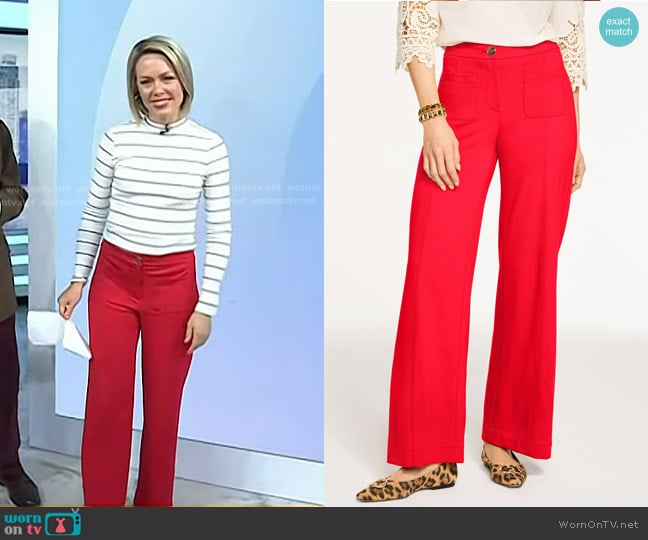 Talbots Wide Leg Ponte Pants in Red Pop worn by Dylan Dreyer on Today