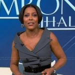 Tamron’s gray double breasted dress on Tamron Hall Show