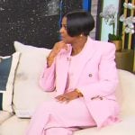 Tamron’s pink double breasted blazer on Tamron Hall Show