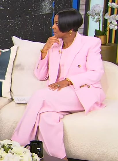 Tamron’s pink double breasted blazer on Tamron Hall Show