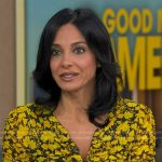 Dr. Tara Narula’s yellow floral ruched dress on Good Morning America