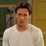 Tate’s white textured henley on Days of our Lives