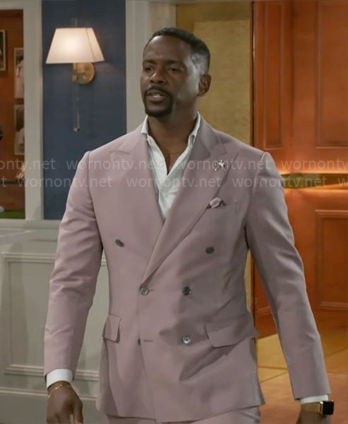 Ted’s mauve suit on Beyond the Gates