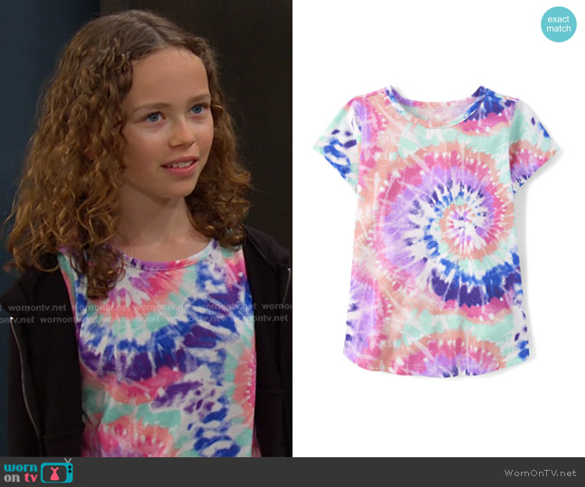 The Children’s Place Girls Print Tee Shirt worn by Rachel Black (Alice Halsey) on Days of our Lives