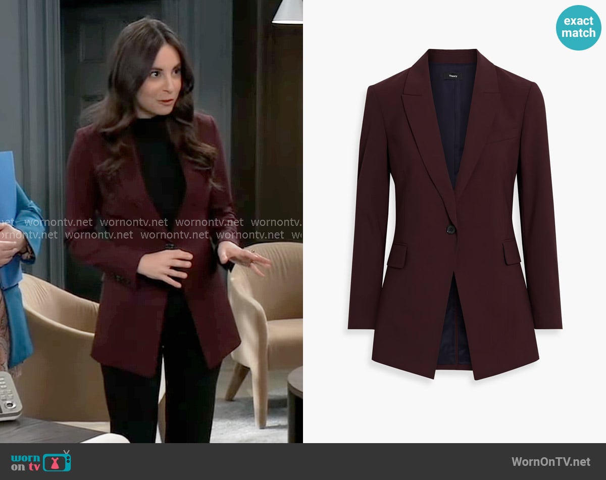 Theory Etiennette Blazer worn by Molly Lansing-Davis (Kristen Vaganos) on General Hospital