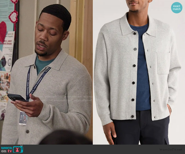 Truth Collared Button Front Cardigan worn by Gregory Eddie (Tyler James Williams) on Abbott Elementary
