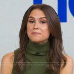 Sophie Flay’s green turtleneck sleeveless knit dress on Good Morning America