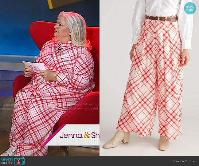 Universal Standard Palais Cooling Cupro Wide Leg Pant worn by Paula Pell on Today