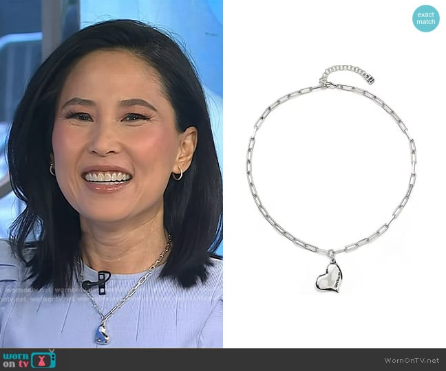 UNOde50 Heartbeat Necklace in Silver worn by Vicky Nguyen on Today