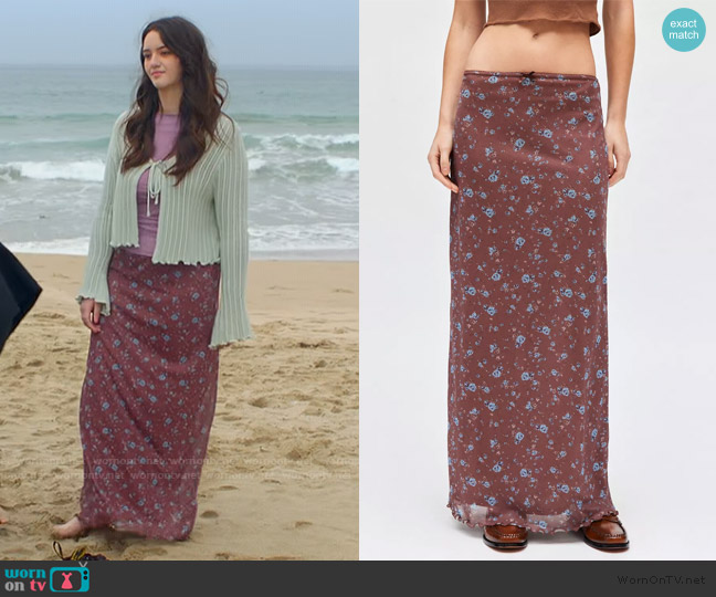 Urban Outfitters Floral Mesh Low Rise Column Maxi Skirt worn by Hayley Haller (Krista Warner) on The Lincoln Lawyer