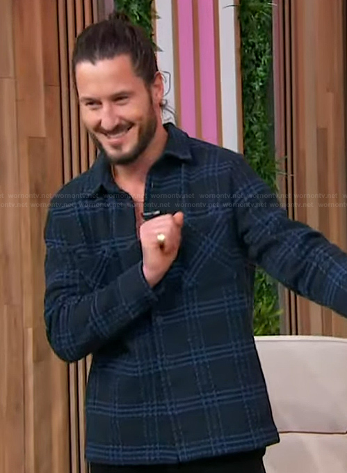 Val’s black plaid button down shirt on Sherri