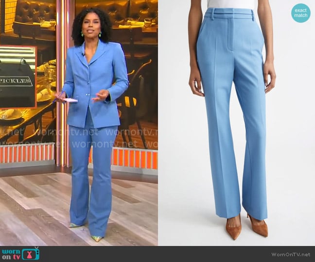 Veronica Beard Melvin Pants in Blue Jasper worn by Adriana Diaz on CBS Mornings