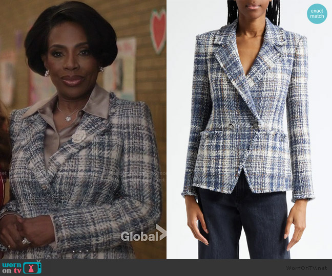 Veronica Beard Theron Plaid Tweed Jacket worn by Barbara Howard (Sheryl Lee Ralph) on Abbott Elementary