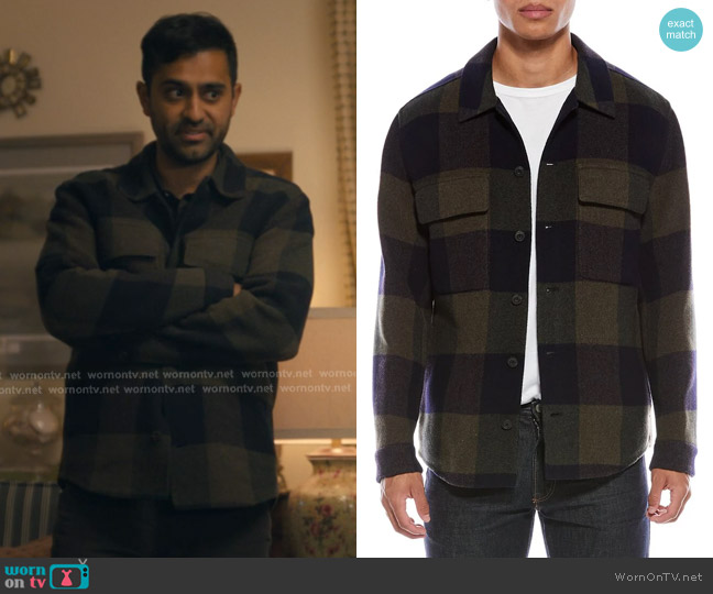 Vince Splittable Plaid Shirt Jacket worn by Naveen Varma (Kapil Talwalkar) on The Burbs