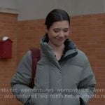 Violet’s olive green puffer jacket on Chicago Fire