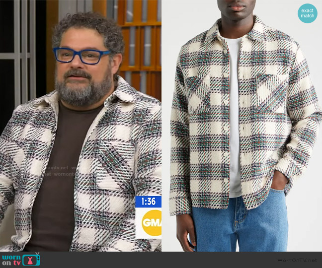 Wax London Whiting Plaid Overshirt worn by Bobby Moynihan on Good Morning America