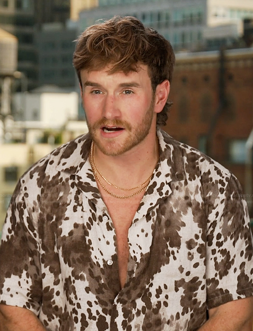 West’s cow print confessional shirt on Summer House