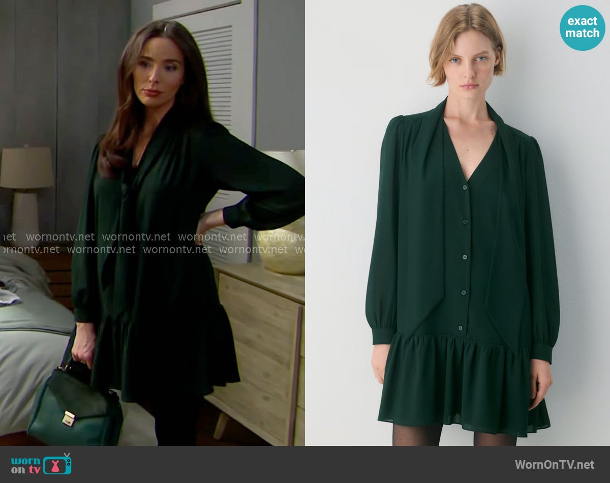 Wilfred Manor Dress in Scarab worn by Ivy Forrester (Ashleigh Brewer) on The Bold and the Beautiful
