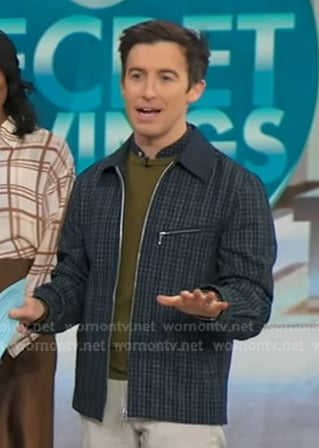 Will Ganss’s check collared zip jacket on Good Morning America
