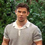 Xander’s white knit polo shirt on Days of our Lives